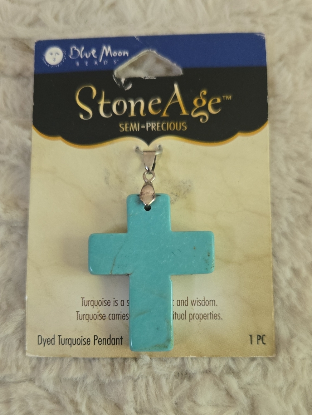 StoneAge Dyed Turquoise Cross Pendant by